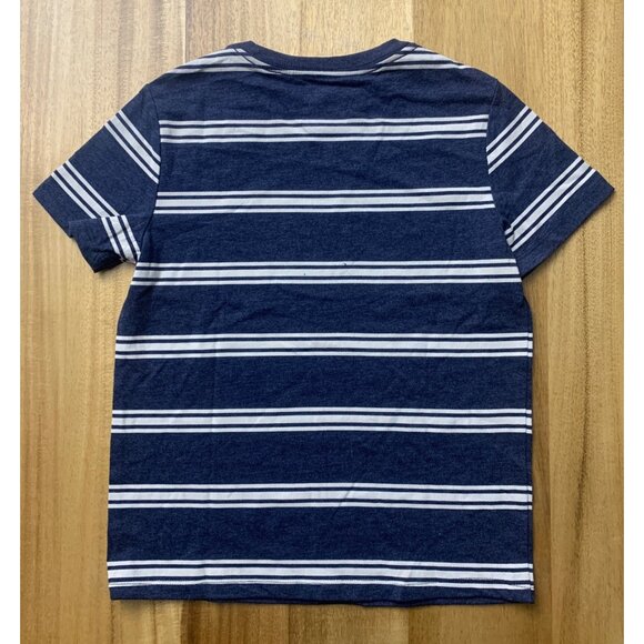 Cat & Jack Boys Blue/White Striped Crew Neck Short Sleeves T-Shirt Size Small - Picture 2 of 5